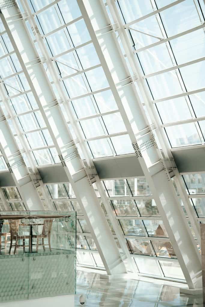 Modern Building with Glass Angled Walls