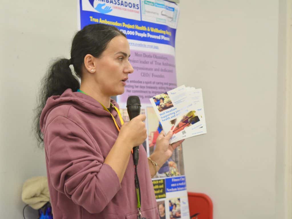 Empowering communities meeting and Eleonora from Well Newham